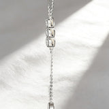 Classic Bubble Necklace D Color Round Moissanite Diamond S925 Silver Plated Dainty Chain for Enegament Party Daily Perfect Gift