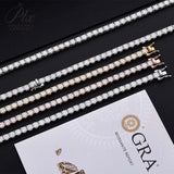 6.5mm Tennis Bracelet/Necklace Exquisite D-Color Moissanite Unisex Elegant Jewelry Anniversary Gift Allergy-Resistant