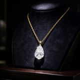 Lab Grown Diamond Necklace 18K Gold Pear Round Oval Princess Shape 1.5ct D Color Pendant Hypoallergenic Direct from Factory Daily & Office Wear Perfect Gift