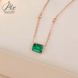 6×8mm Lab Grown Gemstone Emerald Cut Necklace D Color Ruby Sapphire Emerald VVS1 Clarity Banquet Anniversary