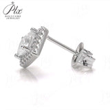 Princess Cut Moissanite Halo Stud Earrings Women Only Gifts For Festivals And Anniversaries