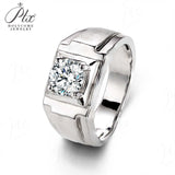 Sterling Silver Round Moissanite Ring for Men Only Gifts For Festivals And Anniversaries