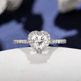 Heart Cut 1CT 925 Sterling Silver Halo Moissanite Ring Women Only Gifts For Festivals And Anniversaries
