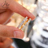 S925 Silver Pave Ring White Moissanite Ring Round Brilliant Cut Party Wedding Engagement Jewelry Gift