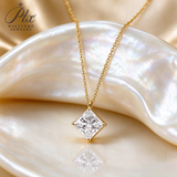 Lab Grown Diamond Necklace 18K Gold Pear Round Oval Princess Shape 1.5ct D Color Pendant Hypoallergenic Direct from Factory Daily & Office Wear Perfect Gift