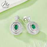 0.8-7CT Oval Cut Ruby/Sapphire/Colombian Emerald Earrings Lab-Grown Gemstone Jewelry Gift for Christmas Easter Hypoallergenic