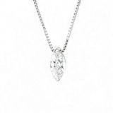 Necklace with 1/2/3CT D Color Marquise Cut Moissanite S925 Plated White Yellow Rose Gold Chain Engagement Daily Gift