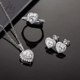 Heart Shape Moissanite Halo Jewelry Set Women Only Gifts For Festivals And Anniversaries