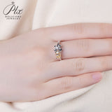 Bowknot Oval Cut Champagne Moissanite Solitaire Ring Women Only Gifts For Festivals And Anniversaries