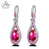 0.8-7CT Oval Cut Ruby/Sapphire/Colombian Emerald Earrings Lab-Grown Gemstone Jewelry Gift for Christmas Easter Hypoallergenic