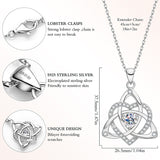 Heart-shaped Clover Necklace 925 Sterling Silver with Moissanite Round Cut VVS1 Jewelry Gift for Women’s Special Occasions