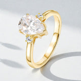 Pear Cut Moissanite Engagement Ring in 10K/14K/18K Gold Classic Solitaire Promise Ring Perfect Wedding Anniversary Gift