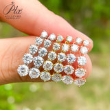 Moissanite Earrings Tassel Pendant Ear Stud Piercing  Ten Stones Round Shape 925 Sterling Silver Top Quality Wedding Jewelry