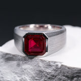 Moissanite Lab Grown Gemstone Ring Asscher Cut Moissanite Ruby Sapphire Colombian S925 Woman Man Anniversary Party Daily Charms