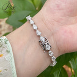 Women's Tennis Chain S925 Silver Moissanite Bracelet For Men D Color Pear Cut Full Moissanite Couple Bracelet