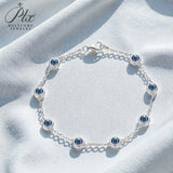 Moissanite Bracelet with 2.4CT D White/Black/Vivid Blue/Green Round Moissanite 925 Silver Plated Gold Women Man Party Gift Daily