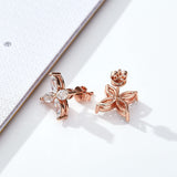 Clover & Marquise-Cut D-Color Moissanite Earring & Necklace Set 925 Silver Plated with Gold Hypoallergenic - Ideal for Women's Daily Wear & Holiday Gifts
