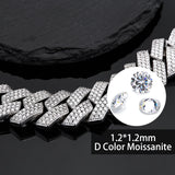 1.2MM Iced Prong Link Cuban Chain Bracelets for Men Women Full Rhinestones Chunky Miami Cuban Bracelet Punk Hip Hop Jewelry Gift