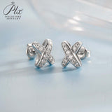X Cross Moissanite Stud Earrings Women Only Gifts For Festivals And Anniversaries