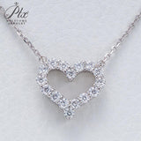 Heart Shape Moissanite Pendant Necklace Women Only Gifts For Festivals And Anniversaries