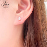 D Color Moissanite Pear Shape Moissanite Stud Screw Back Earring Jewelry 100% 925 Sterling Silver For Women Gift