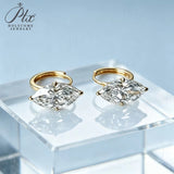 Lab Grown Diamond Earrings Exquisite New Arrival Design 10K/14K/18K Solid Yellow Gold Marquise Cut 2/3ct DEF VVS Minimalist for Women Hypoallergenic Versatile