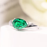 S925 Ring With 3CT Pear Shaped Moissanite D Color/Ruby/Sapphire/Colombian Emerald /Zambian Emerald VVS1 Clarity Customized For Banquet & Festival Gifts