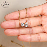 Round 6.5mm Pear 7×9mm Moissanite Diamond Necklace 3EX Hearts and Arrows  VVS1 D Color Ruby Sapphire  Columbia Emerald  Fancy Color Moissanite  Gift