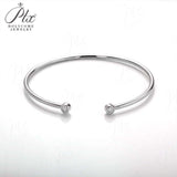 Open Bracelet 925 Sterling Silver with Moissanite Round Cut VVS1 Stones Sparkling Jewelry Gift for Women’s Special Occasions