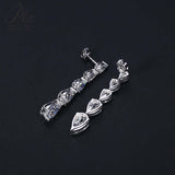 Pear-shaped Earrings Set with D/VVS Grade Moissanite & Colored Gemstones  This Jewelry Is An Ideal Choice for Party Gifts