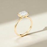 2ct Radiant Moissanite Ring High-Flash Center Stone Classic Minimalist Style Wedding Engagement Band Gift for Her