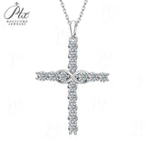 Moissanite Cross Necklace in 925 Silver - Hypoallergenic Perfect Christmas Gift for Loved Ones