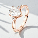 Pear Cut Moissanite Engagement Ring in 10K/14K/18K Gold Classic Solitaire Promise Ring Perfect Wedding Anniversary Gift