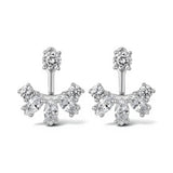 Earrings with 2.8CT D Color Round Marquise Cut Moissanite 925 Silver Plated White Yellow Gold Ear Stud Fashion Christmas Gift