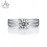 Round Moissanite Double Pavé Band Ring Women Only Gifts For Festivals And Anniversaries