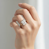 Radiant Cut Ring with 5CT D Color Moissanite Diamond 10k 14k 18K Gold Plated 925 Silver for Women Man Engagement Wedding Jewely