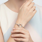 Moissanite Round Cut Multi Style Lock Design Bracelet Premium Radiant Jewelry Versatile Lock Trendy Bracelet Popular Gift Idea