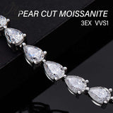 Women's Tennis Chain S925 Silver Moissanite Bracelet For Men D Color Pear Cut Full Moissanite Couple Bracelet