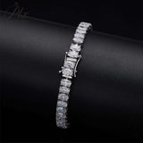 925 Silver 4*6mm Egg-Shaped Tennis Bracelet With D-Color Moissanite Unisex Ideal Gift For Gifting