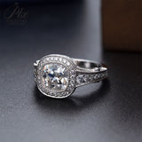Vintage European Cut Cushion Halo Moissanite Ring Women Only Gifts For Festivals And Anniversaries