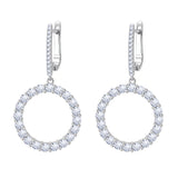 Hoop Earrings 2.6CT D White/Black/Champagne/Vivid blue Round Moissanite S925 Silver Plated for Fishion Party Gift Hypoallergenic