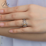 Vintage Asscher Cut Champagne Moissanite Ring Women Only Gifts For Festivals And Anniversaries