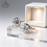Lab Grown Diamond Earrings New Arrival Design 10K/14K/18K Solid Yellow Gold Round Cut 2/4ct DEF VVS Minimalist Stud Earrings for Women Hypoallergenic for Daily Wear Factory Direct Supply