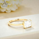 2ct Radiant Moissanite Ring High-Flash Center Stone Classic Minimalist Style Wedding Engagement Band Gift for Her