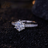 Moissanite Ring 6 Claws Silver Ring 12 Colors Round 1CT 925 Sterling Sliver Fine Jewelry Birth Stones Wedding Gift Jewel Ring