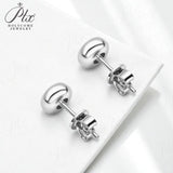 1CT Round Moissanite Diamond Stud Earrings for Women S925 Sterling Silver Earring Wedding Party Fine Jewelry
