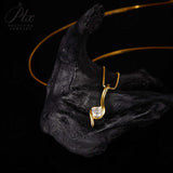 Comma Necklace 925 Silver Gold-Plated Moissanite Necklace Exquisite Women's Jewelry Suitable for Banquet and Party Occasions