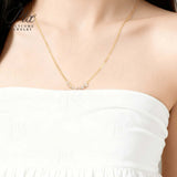 Seven-Round Bezel-Set Necklace with D Color Round Moissanite S925 Plated White Yellow Rose Gold Chain Engagement Chrisrmas Daily