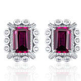 Customized Earrings Emerald Princess Ruby Sapphire Colombia Padparadscha S925 Styles Ear Studs for Thanksgiving Christmas Gift