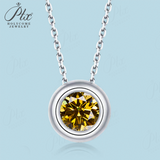 Moissanite  Pendant Luxury 1 Carat VVS1 Rose Gold K Red Color Necklace Clavicle Chain GRA Certified Lab Diamond Women Charms